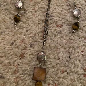 Silpada Silver and Brown Necklace Set